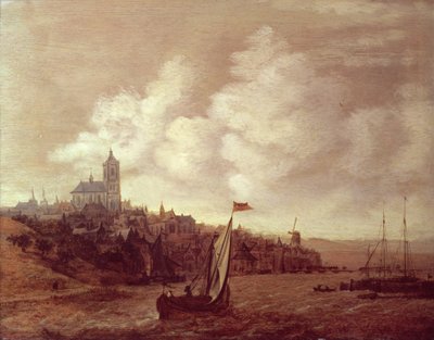 River and City Scene by Jan Meerhout